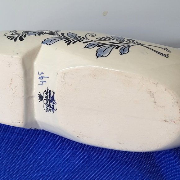 Large Antique Delft Shoe Delft Blue Wall Decor /Vase/ Tulip Pot - Picture 12 of 13